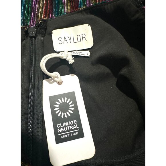 Saylor Aviva Dress in Rainbow Small New Womens Metallic Knit Midi - Picture 7 of 15